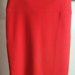 LuLaRoe Vibrant Redish Orange Pencil Skirt Size Medium